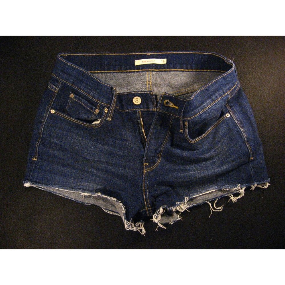 LEVIS 515 Womans JEANS SHORTS Cut Off W 30 Tag 6 Denim Red Tab Daisy Dukes Blue